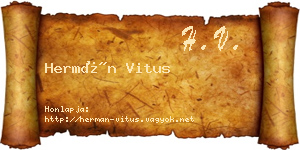 Hermán Vitus névjegykártya